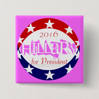 2016 Roze q. Munten onthullen hillary voor Preside Vierkante Button 5,1 Cm