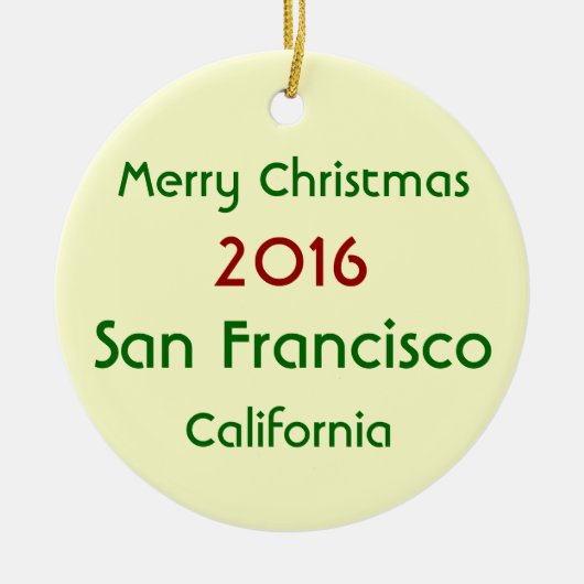 2016 SAN FRANCISCO CALIFORNIA CHRISTMAS ORNAMENT (Voorkant)