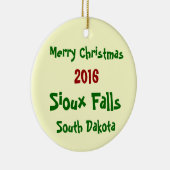 2016 Sioux Herfsten South Dakota CHRISTMAS ORNAMEN Keramisch Ornament (Rechts)