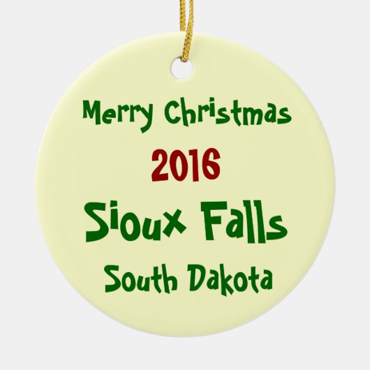 2016 Sioux Herfsten South Dakota CHRISTMAS ORNAMEN Keramisch Ornament (Voorkant)
