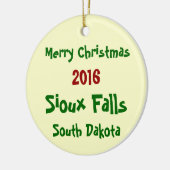2016 Sioux Herfsten South Dakota CHRISTMAS ORNAMEN Keramisch Ornament (Links)