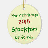 2016 STOCKTON CALIFORNIA MERRY CHRISTMAS ORNAMENT (Links)