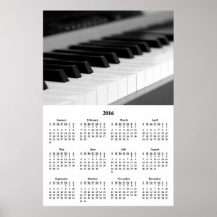 2016 Wall Calendar Beauful Music Piano-Poster Poster