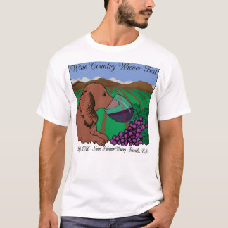 2016 Wine Country Wiener Fest T-shirt op wit