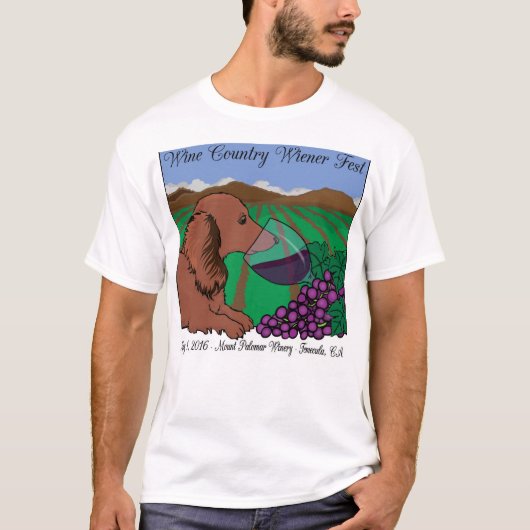 2016 Wine Country Wiener Fest T-shirt op wit (Voorkant)