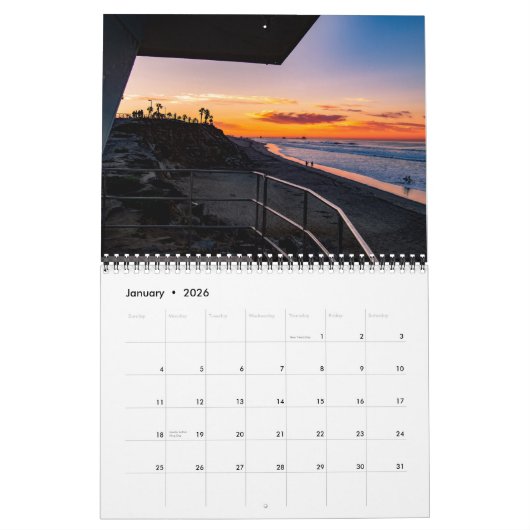 2016 Zonsondergangen en strand Life Calendar Kalender (Jan 2026)