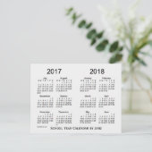 2017-2018 Schooljaar Witte Rookkalender door Janz Briefkaart (Staand voorkant)