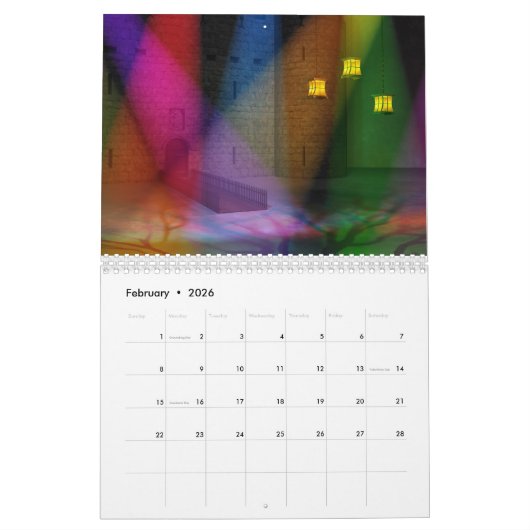 2017 3D Landschap Agenda Kalender (Feb 2026)