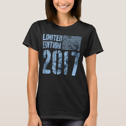 2017 6 jaar oude grunge 6th Birthday T-shirt (Voorkant)