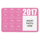 2017 Aangepast fotokalender Magnet - Licht Roze Magneet (Horizontaal)