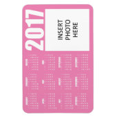 2017 Aangepast fotokalender Magnet - Licht Roze Magneet (Verticaal)
