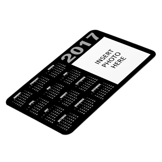 2017 Aangepaste fotokalender Magnet - Zwart Magneet (Linkerzijde)