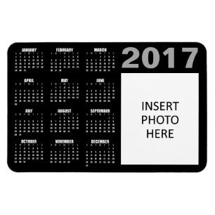 2017 Aangepaste fotokalender Magnet - Zwart Magneet