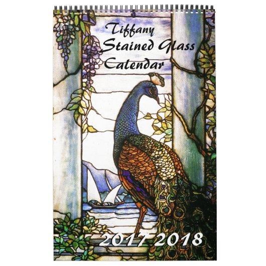 2017 Agenda voor de Natuur van Tiffany Glas in loo Kalender (Hoes)