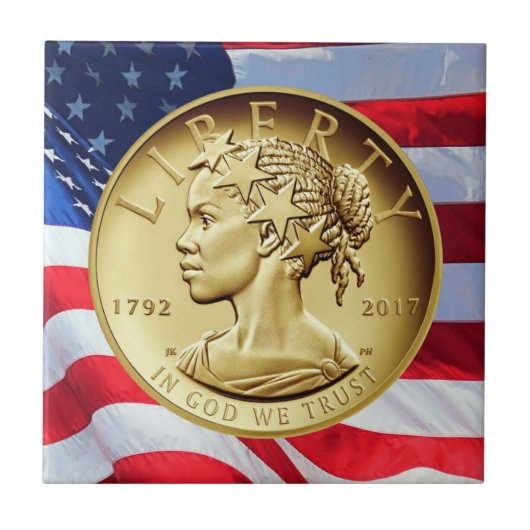 2017 American Liberty 225th Jubileum Gold Coin Tegeltje (Voorkant)