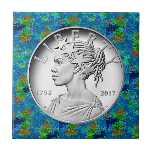 2017 American Liberty 225th Jubileum Silver C Tegeltje (Voorkant)
