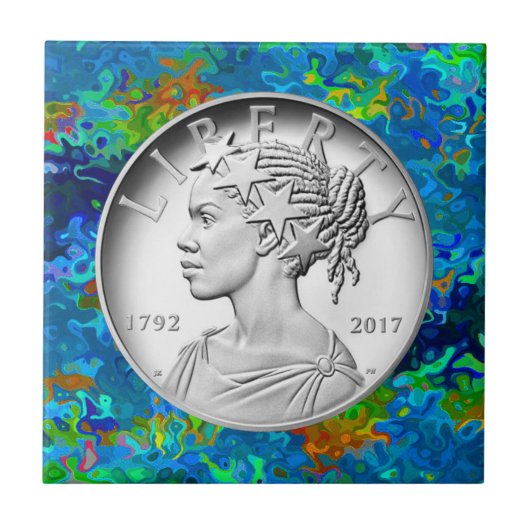 2017 American Liberty 225th Jubileum Silver Tegeltje (Voorkant)