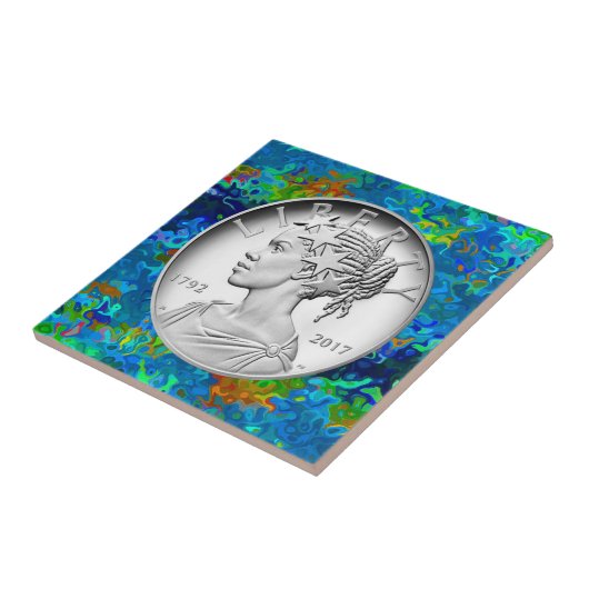 2017 American Liberty 225th Jubileum Silver Tegeltje (Zijkant)