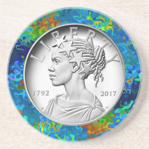 2017 American Liberty 225th Jubileum Silver Zandsteen Onderzetter