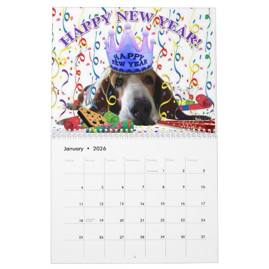 2017 Basset Hound Kalender (Jan 2026)