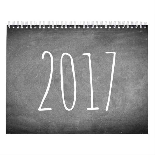 2017 Chalkboard - Agenda zwart-wit Kalender (Hoes)
