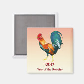 2017 Chinees Nieuwjaar van de Rooster Magnet (Voorkant / Achterkant)