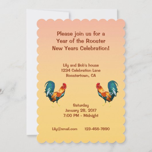 2017 Chinees nieuwjaar van de uitnodiging tot het  (Achterkant)