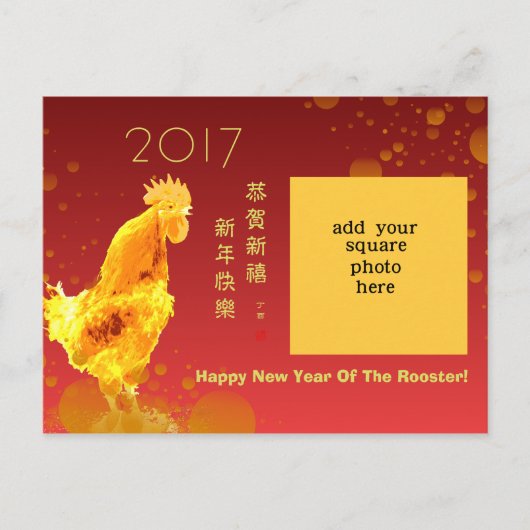 2017 de Chinese Groet van de Foto van de Douane Feestdagenkaart (Voorkant)