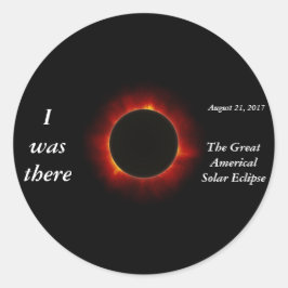 2017 editie Solar Eclipse "I was there" Ronde Sticker