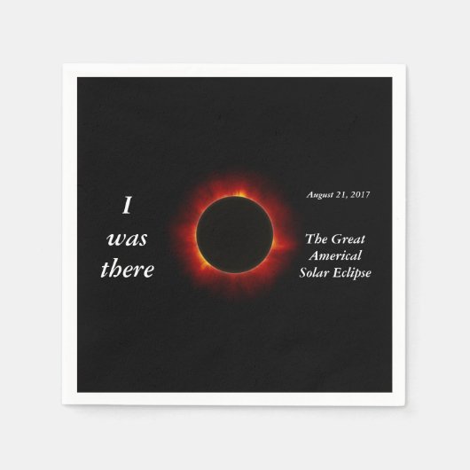 2017 editie Solar Eclipse "I was there" Servetten (Voorkant)