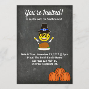 2017 Emoji Thanksgiving Uitnodiging