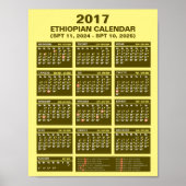 2017 Ethiopische kalender voor het jaar 2024 en 20 Poster (Voorkant)
