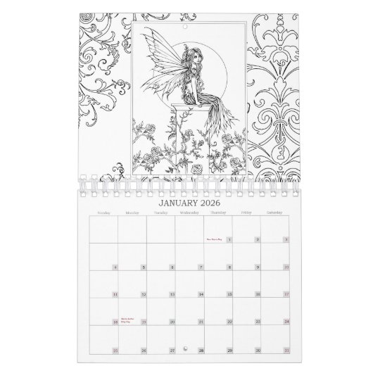 2017 Fairy Kleurkalender Volwassen Kleuren Kalender (Jan 2026)