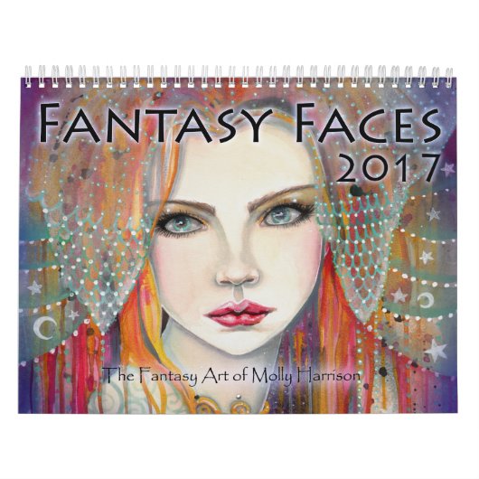2017 Fantasy Faces Kunstkalender Molly Harrison Kalender (Hoes)