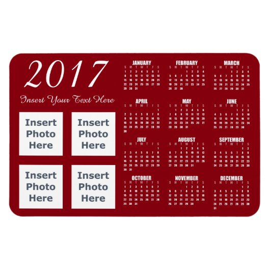2017 Foto Calendar Magnet Sjabloon Magneet (Horizontaal)