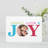 2017 FOTO VAKANTIE eenvoudige gewaagde vreugde mod Feestdagenkaart (Staand voorkant)