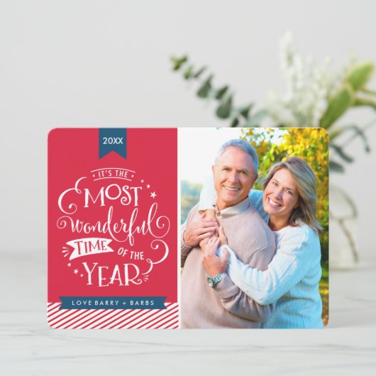 2017 FOTOVAKANTIE mooiste tijd van het jaar Feestdagenkaart (Staand voorkant)