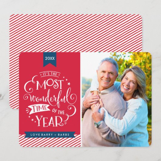 2017 FOTOVAKANTIE mooiste tijd van het jaar Feestdagenkaart (Voorkant / Achterkant)