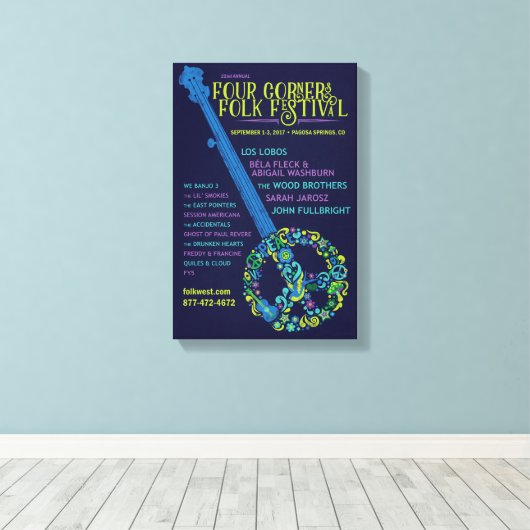 2017 Four Corners Folk Festival Poster Canvas Afdruk (Insitu (Houten vloer))