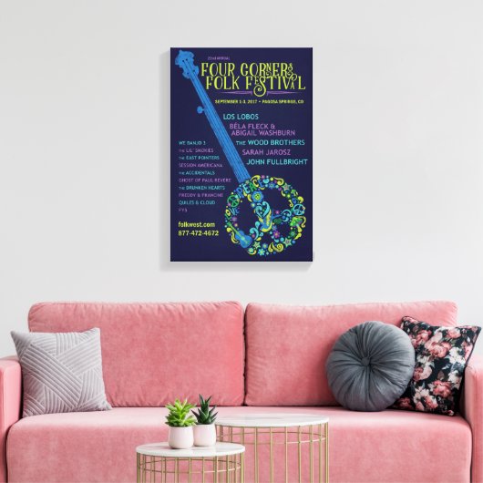 2017 Four Corners Folk Festival Poster Canvas Afdruk (Insitu (Woonkamer))
