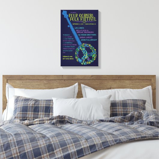 2017 Four Corners Folk Festival Poster Canvas Afdruk (Insitu (Slaapkamer))