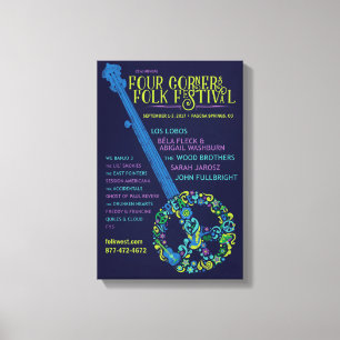 2017 Four Corners Folk Festival Poster Canvas Afdruk