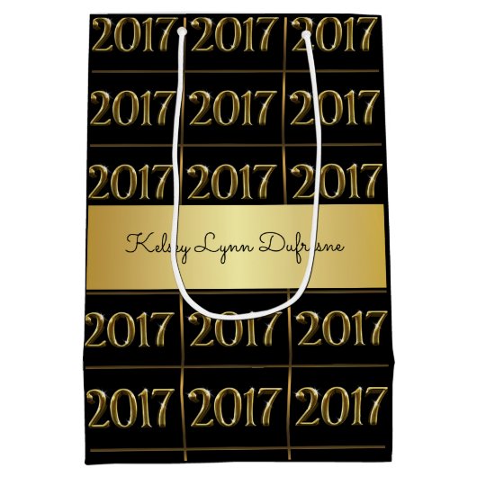 2017 Gepersonaliseerd Afstuderen Medium Cadeauzakje (Achterkant)