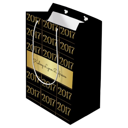 2017 Gepersonaliseerd Afstuderen Medium Cadeauzakje (Achterkant Gekanteld)