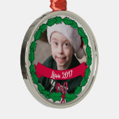 2017 GEPERSONALISEERDE CHRISTMAS-ORNAMENS METALEN ORNAMENT (Rechts)