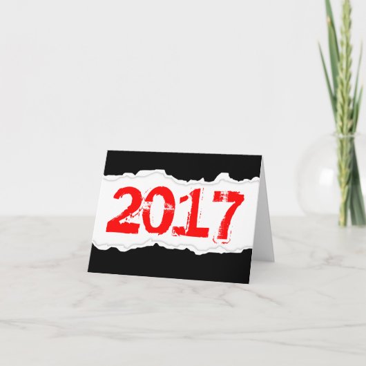 2017 (gescheurd papier) feestdagen kaart (Voorkant)