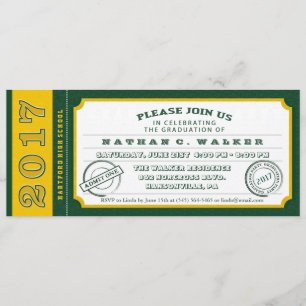 2017 Green & Gold Ticket Graduation Party nodigt u Kaart