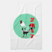 2017 Haan Jaar in Groene Kring K Handdoek (Verticaal)