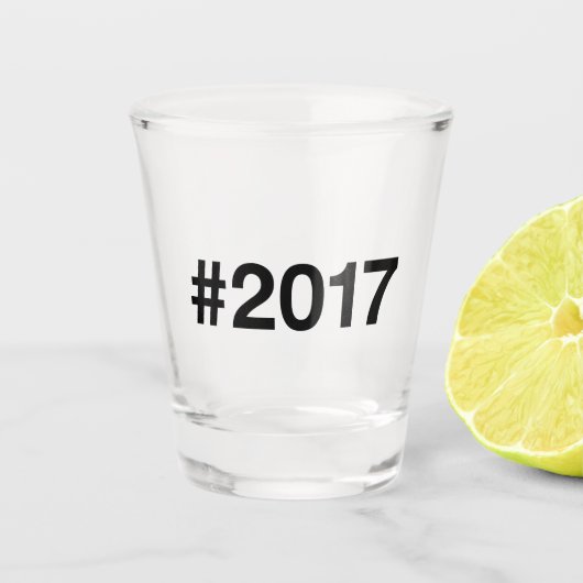 2017 Hashtag 8 Verjaardag Jubileum Shot Glas (Voorkant)
