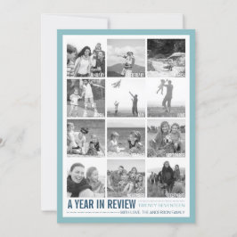 2017 Jaar in de Review 12 Photo Collage Holiday Ka Feestdagenkaart